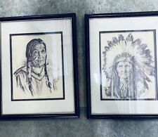 native american artwork 1975 (2pc) picture