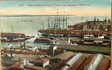 San Francisco Waterfront Ship Docks California Antique Postcard c1910 picture