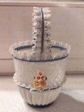 Vintage Lladro Caprichos Porcelain Lace Basket Mint Original Velvet Lined Box picture