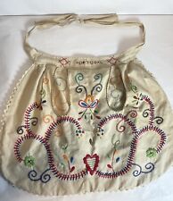 Vintage Portugal Floral Embroidered Apron With Pockets Folk Art PLEASE READ picture