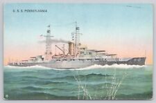 Vtg Post Card U.S.S. Pennsylvania Battleship  Muller Battleship Series C300 picture