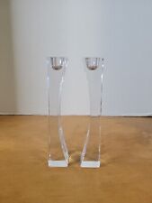 Nambe Crystal Candle Holders 7 Inches Tall picture
