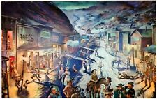 Postcard - Saturday Night in Calico, Mural - Knotts Berry Farm, CA - 1966 (A6a) picture