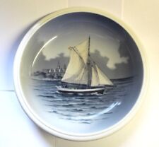 Royal Copenhagen Denmark Hand Painted Sail Boat Round Bowl/Tray 2876/3606 picture