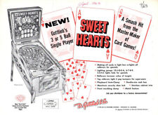 Wow Original 1963 Gottlieb Sweet Hearts pinball flyer/brochure Rare  picture