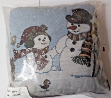 NEW Snow Pals Throw Pillow  Square Holiday Decor Winter Snow Theme 15