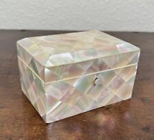 Antique English Regency Mother Of Pearl Wood Tea Caddy Box 19th Century Georgian picture