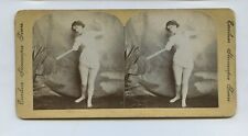 Scantily Dressed Woman With Fencing Sword c1890s Stereoview picture