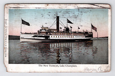 Postcard 1907 VT Steamer Passenger Ship Vermont Lake Champlain Water View picture