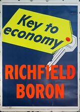 c. 1950s Key To Economy Richfield Boron Oil Sign Poster Vintage Original picture