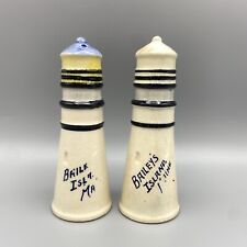 Lighthouse Salt and Pepper Shakers Vintage Beach House MCM MAINE Kitch Grandma picture