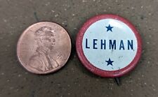 Vintage Herbert Lehman Governor New York (D) Political Campaign Pin, rare picture