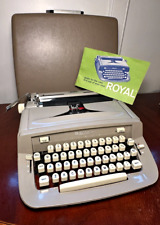 Vtg Mid-Century 1966 ROYAL 890 Gray Typewriter w/Case Clean Working Condition picture