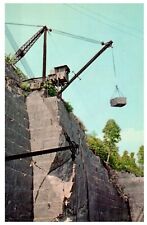 Derrick Hoisting 15 ton Block of Vermont Verde Antique onto Quarry Bank  picture