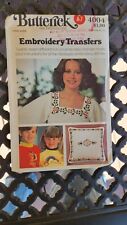 Butterick 4004 Embroidery Transfer Pattern Vintage  Unused  1970 picture
