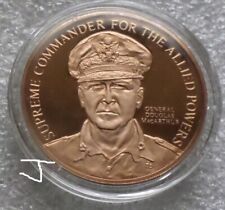 WWII Gen. Douglas MacArthur Japanese Japan Surrender Vintage Bronze Medallion picture