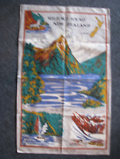 Vintage MILFORD SOUND NEW ZEALAND Linen Tea Towel Hand Towel picture