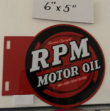 RPM Motor Oil Porcelain Like Flange Sign Paddle Gas Station Service Oil picture