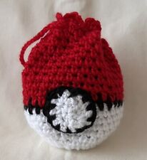 100% Custom Handmade Pokemon Crocheted Pokeball Dice Bag picture