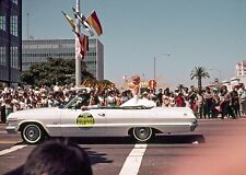 35mm slide.  1963 Impala Convertible Int. Beauty Congress Parade Long Beach CA picture
