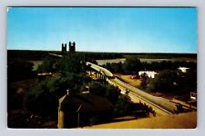 Yankton SD-South Dakota, Over and Under Two Lane Bridge Antique Vintage Postcard picture