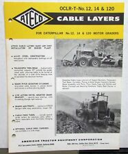 1967 ATECO Cable Layer OCLR-T 12 14 120 Road Grader Construction Sale Data Sheet picture