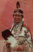 Postcard Native American Indian Maiden Vintage 1964 READ picture