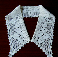 Old Vtg Edwardian Collar beautiful  hand crochet lace large flowers design picture