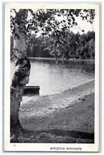 1947 Boat, Tree Birches, River Scene, Appleton Wisconsin WI Posted Postcard picture