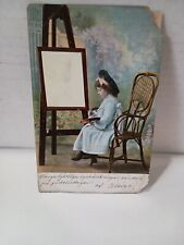 Postcard  Girl Artist Painting  101900 picture