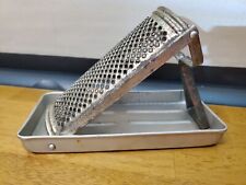 Vtg. Brevettata Metal Grater, Grater with attached Tray & Handle, Works Nicely picture