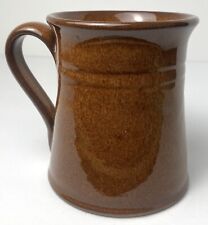 Vintage North Carolina Pottery 1989 Jugtown Ware Mug Brown Glaze Rib 4.5