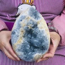 7.32LB Natural Beautiful Blue Celestite Crystal Geode Cave Mineral Specimen 609 picture