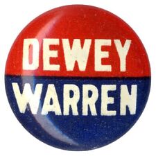 Vintage 1948 Thomas DEWEY Earl WARREN Campaign Button (2098) picture