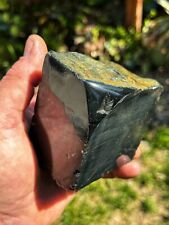 Feather River CA Canyon “Boots” Black Nephrite Jade Select Cut Block picture