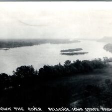 c1940s Bellevue Iowa State Park RPPC Mississippi River Real Photo Postcard A93 picture