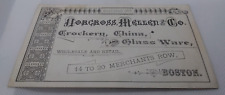 Antique 1880's Norcross Mellen & CO Boston Glass & China Rare Trade Card picture