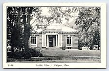 Postcard Public Library Walpole Massachusetts picture