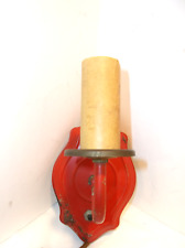 VINTAGE RED METAL WALL SCONCE Circa 1950's picture