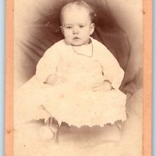 c1870s Plymouth, Mass. Baby Boy / Girl? CdV Photo Card Wm S Robbins MA H23 picture