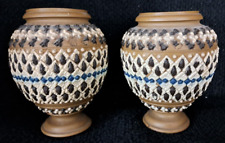 One Pair Doulton Lambeth Silicone Ware Vases - 1884 picture