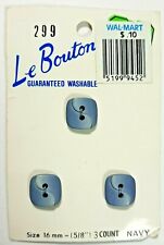 Vintage Le Bouton 5/8 inch Navy 2 hole buttons.  3 count on card unused picture