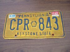 Pennsylvania 1987 Keystone State License Plate CPR 843 picture