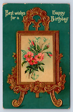 Vintage Postcard Happy Birthday Wishes Floral 1913 picture
