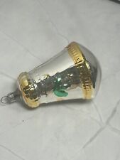 Antique Germany Hand Blown Glass  Bell Christmas Ornament Silver With Designs picture