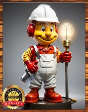 Mr. Sparky - The Electrician - 1950s - Rare - Metal Sign 11 x 14 picture