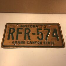 Arizona License Plate 1973   Green Numbers America 73 Grand Canyon State Autocar picture