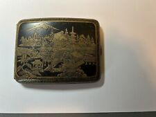 Vintage Japanese Damascene Komai Style Gold Inlay Cigarette Case. picture