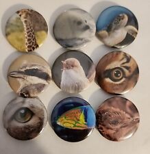 Lof Of 9 Custom Wildlife 1.25 Inch Button Pinbacks picture