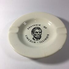 Vintage Ceramic Ashtray Souvenir of Lincoln Illnois White picture